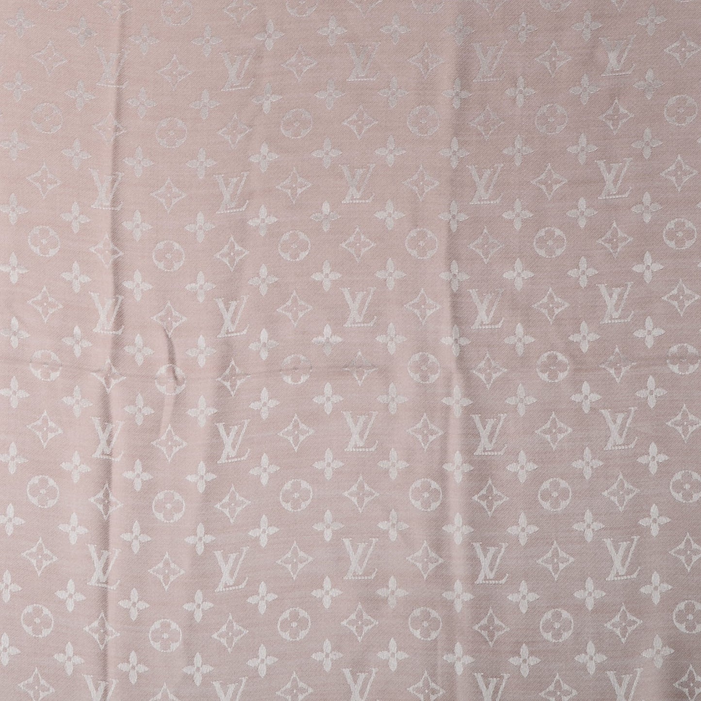 Silk Wool Monogram Denim Shawl Rose