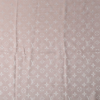 Louis Vuitton Silk Wool Monogram Denim Shawl Rose 1 of 5