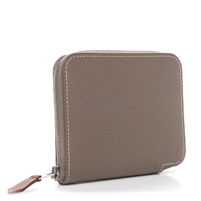Hermes Epsom Silk'in Compact Wallet Etoupe 2 of 4