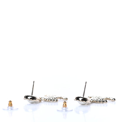 Chanel Crystal Pearl Bow-tiful CC Drop Earrings Gold 3 of 4