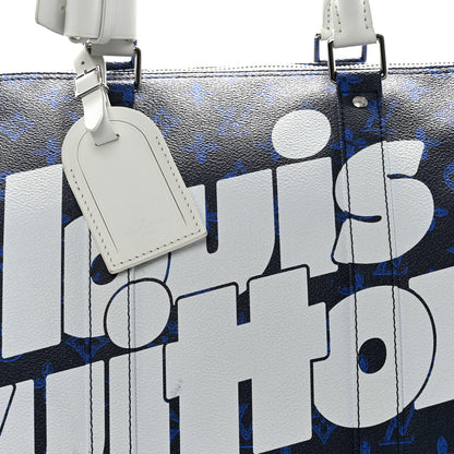 Louis Vuitton Vintage Monogram Everyday LV Keepall Bandouliere 55 Blue 7 of 9