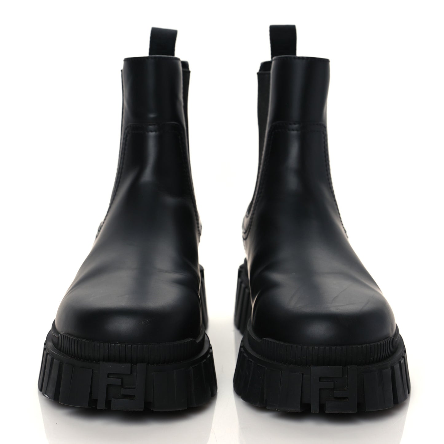 Calfskin Rubber Fendi Force Chelsea Boots 39 Black
