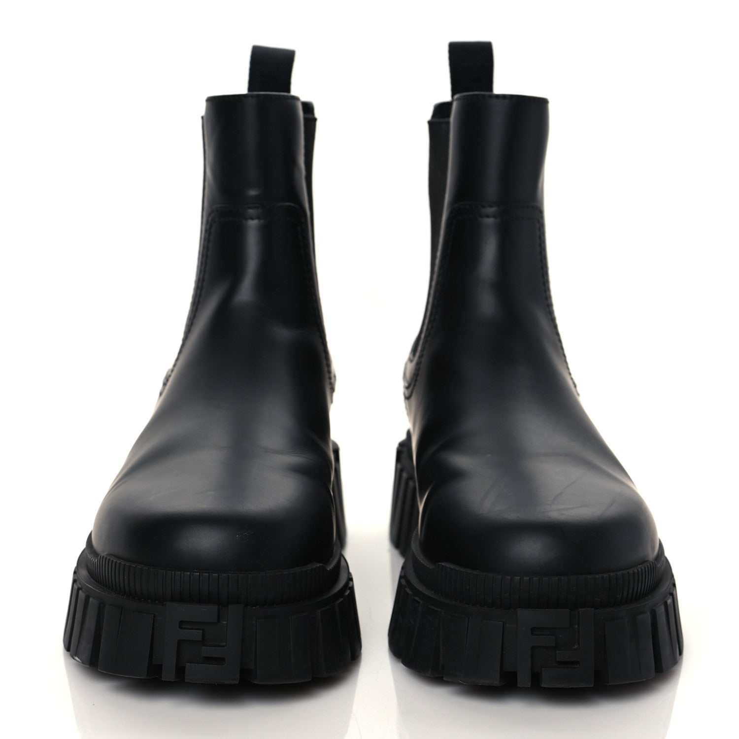 Fendi Calfskin Rubber Fendi Force Chelsea Boots 39 Black 2 of 9