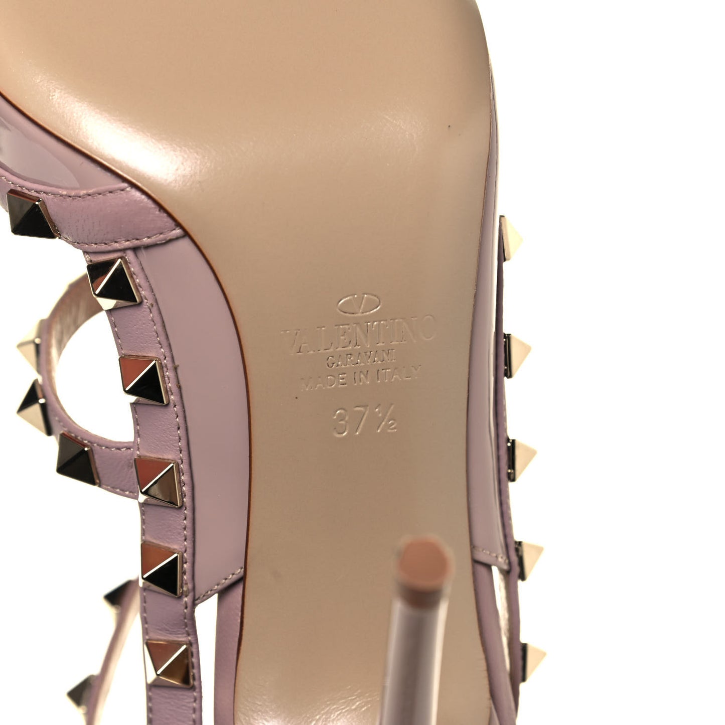 Patent Rockstud Ankle Strap Pumps 37.5 Poudre