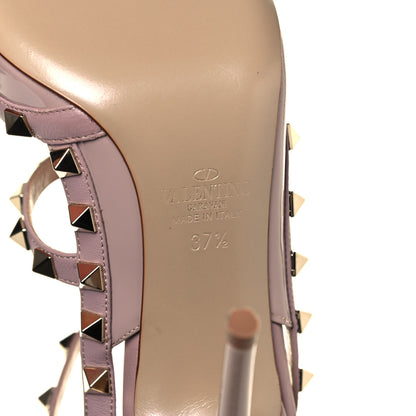 Valentino Garavani Patent Rockstud Ankle Strap Pumps 37.5 Poudre 6 of 8