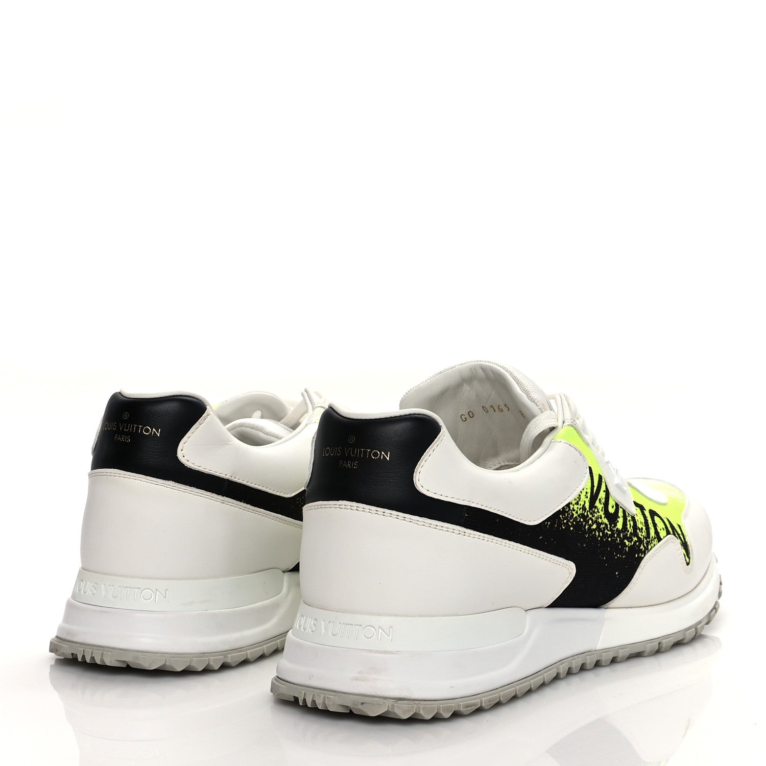 Louis Vuitton Calfskin Mens Run Away Sneakers 8.5 White Yellow Gradient 4 of 12
