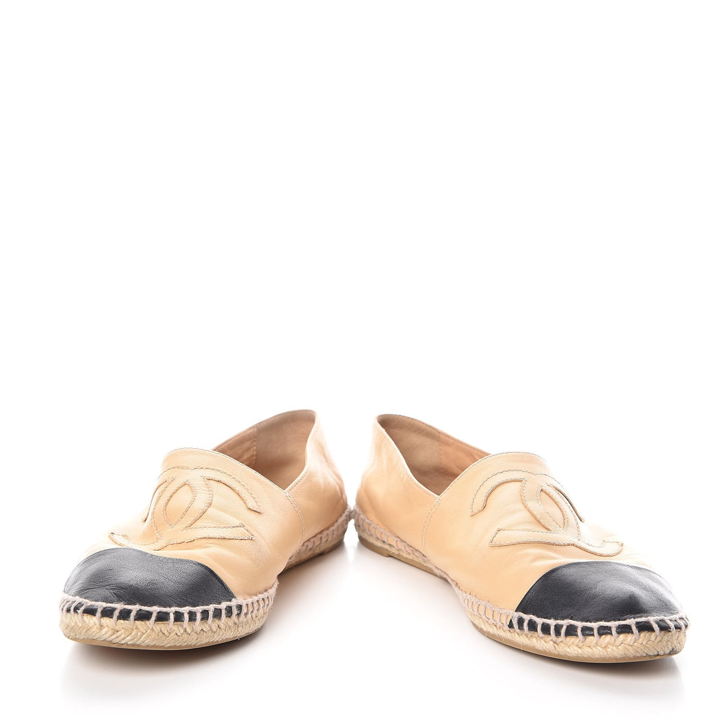 Lambskin CC Espadrilles 40 Beige Black