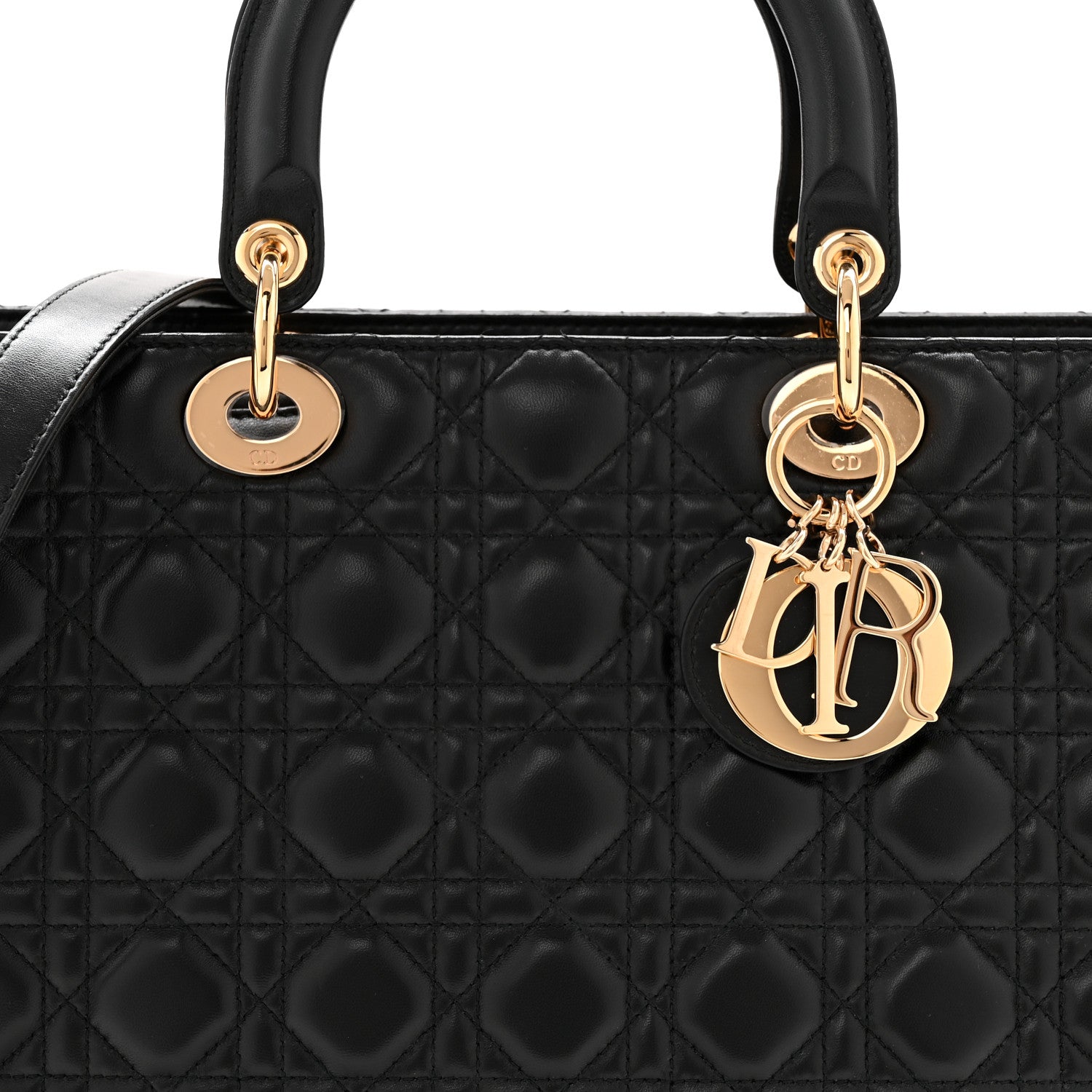 Christian Dior Lambskin Cannage Large Lady Dior Black 1869603