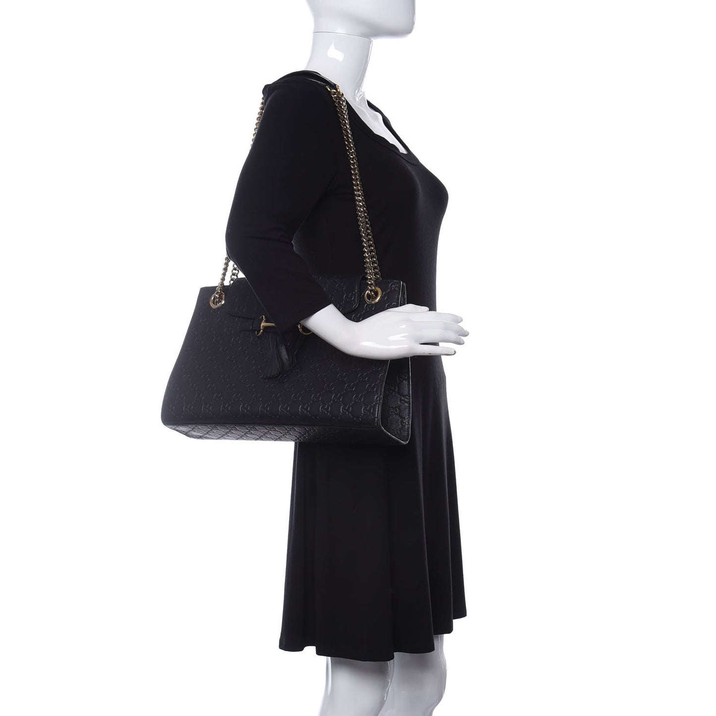 Guccissima Large Emily Chain Shoulder Bag Black
