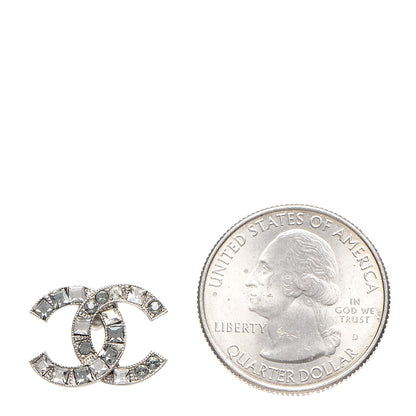 Chanel Baguette Crystal CC Earrings Silver 2 of 4