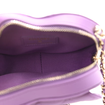 Chanel Lambskin Quilted CC In Love Heart Clutch With Chain Purple 5 of 11