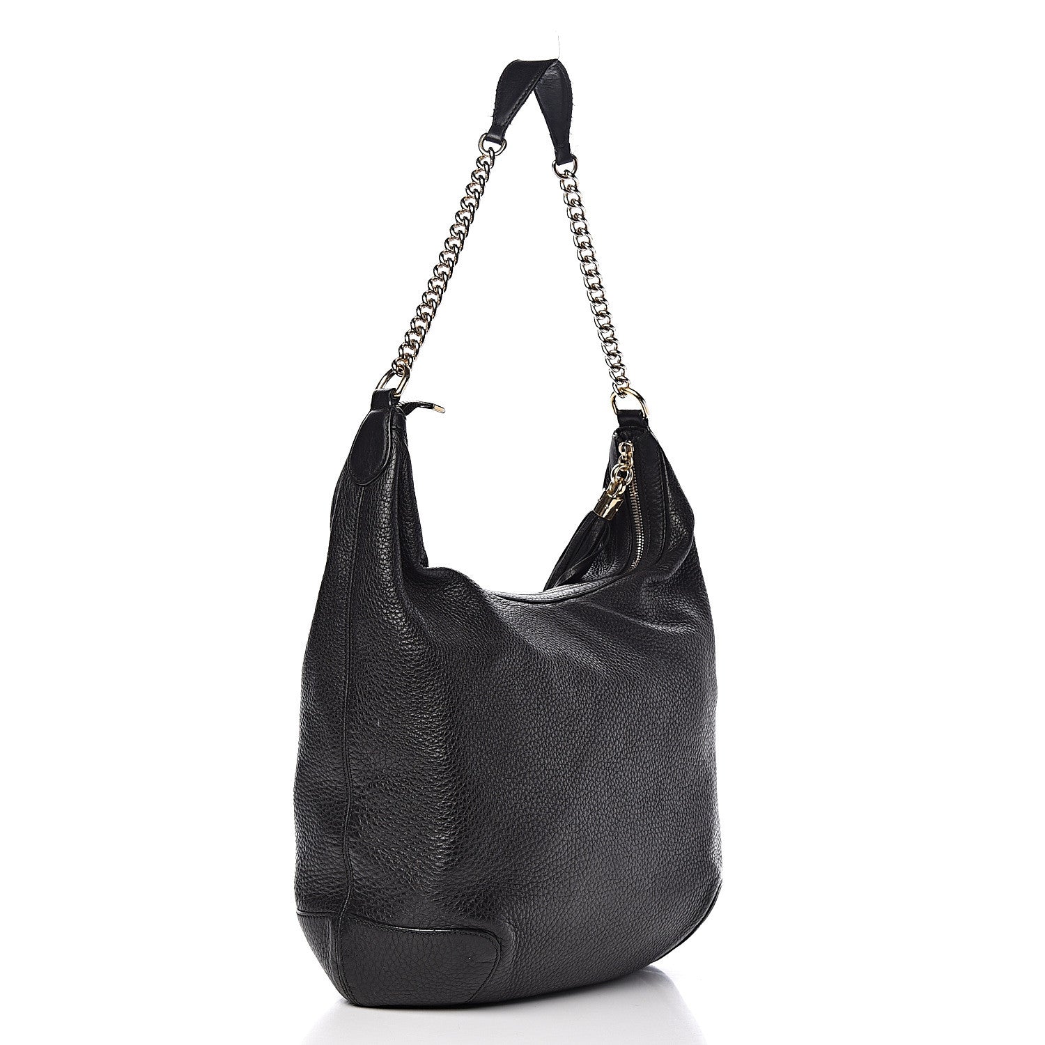 Gucci Pebbled Calfskin Medium Soho Chain Hobo Black 3 of 16