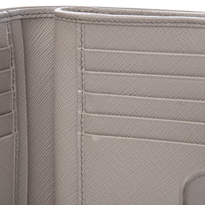 Prada Saffiano Metal Compact Wallet Argilla 13 of 14