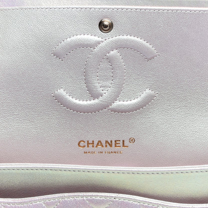 Chanel Iridescent Lambskin Quilted Medium Double Flap Ivory 8 of 11