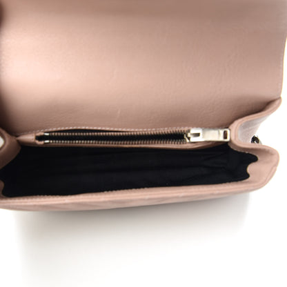 Saint Laurent Sheepskin Matelasse Chevron Monogram Medium College Bag Rose Poudre 5 of 10