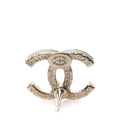 Chanel Pearl Crystal CC Charms Stud Earrings Light Gold 4 of 5