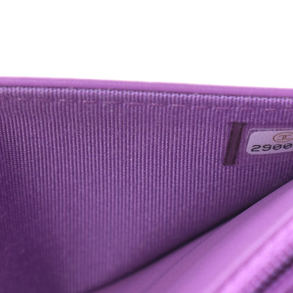 Chanel Caviar Quilted Boy Wallet On Chain WOC Purple 8 of 11
