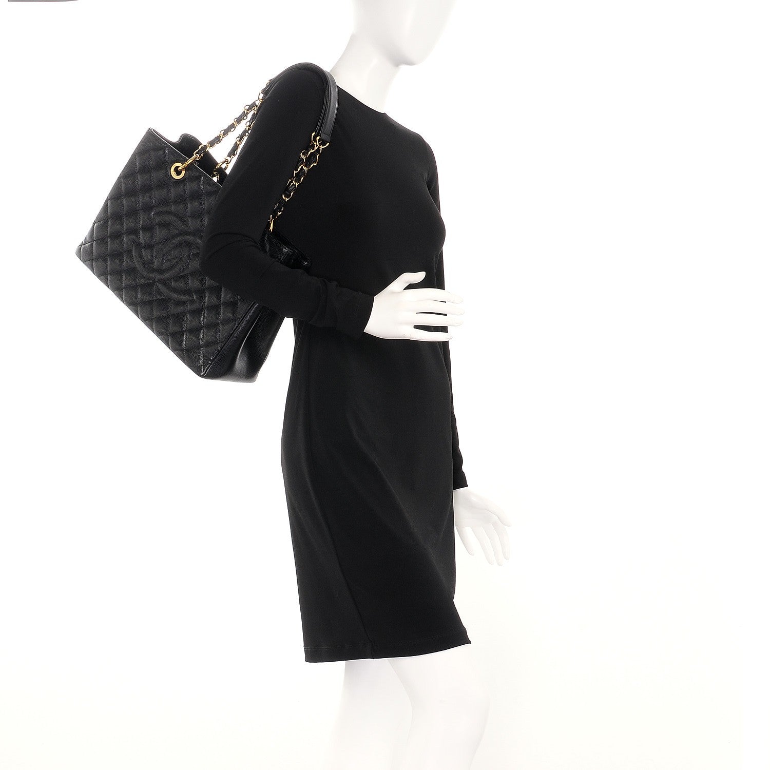 Chanel Caviar Quilted Grand Shopping Tote GST Black 2 of 7