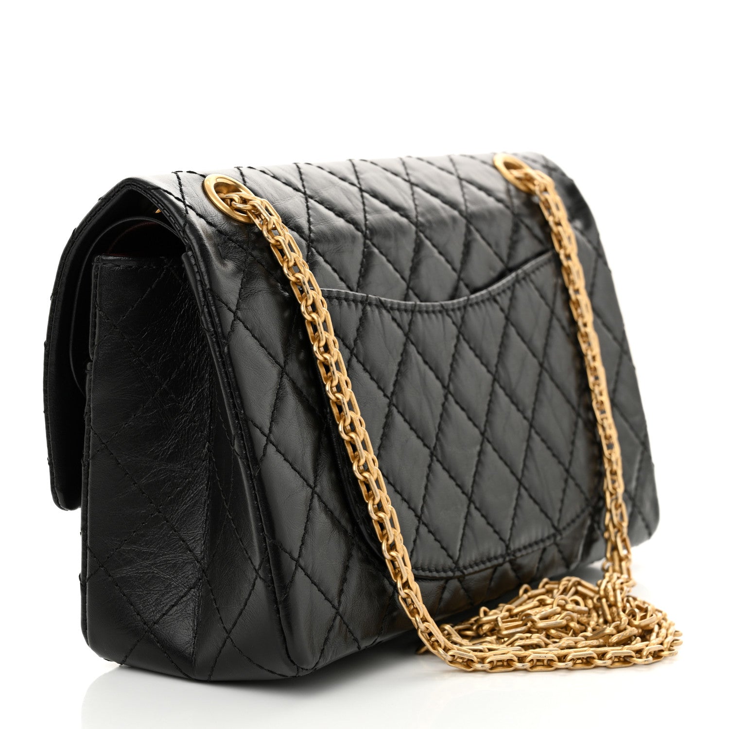 Chanel Aged Calfskin Quilted 2.55 Reissue 225 Flap Black 3 of 11