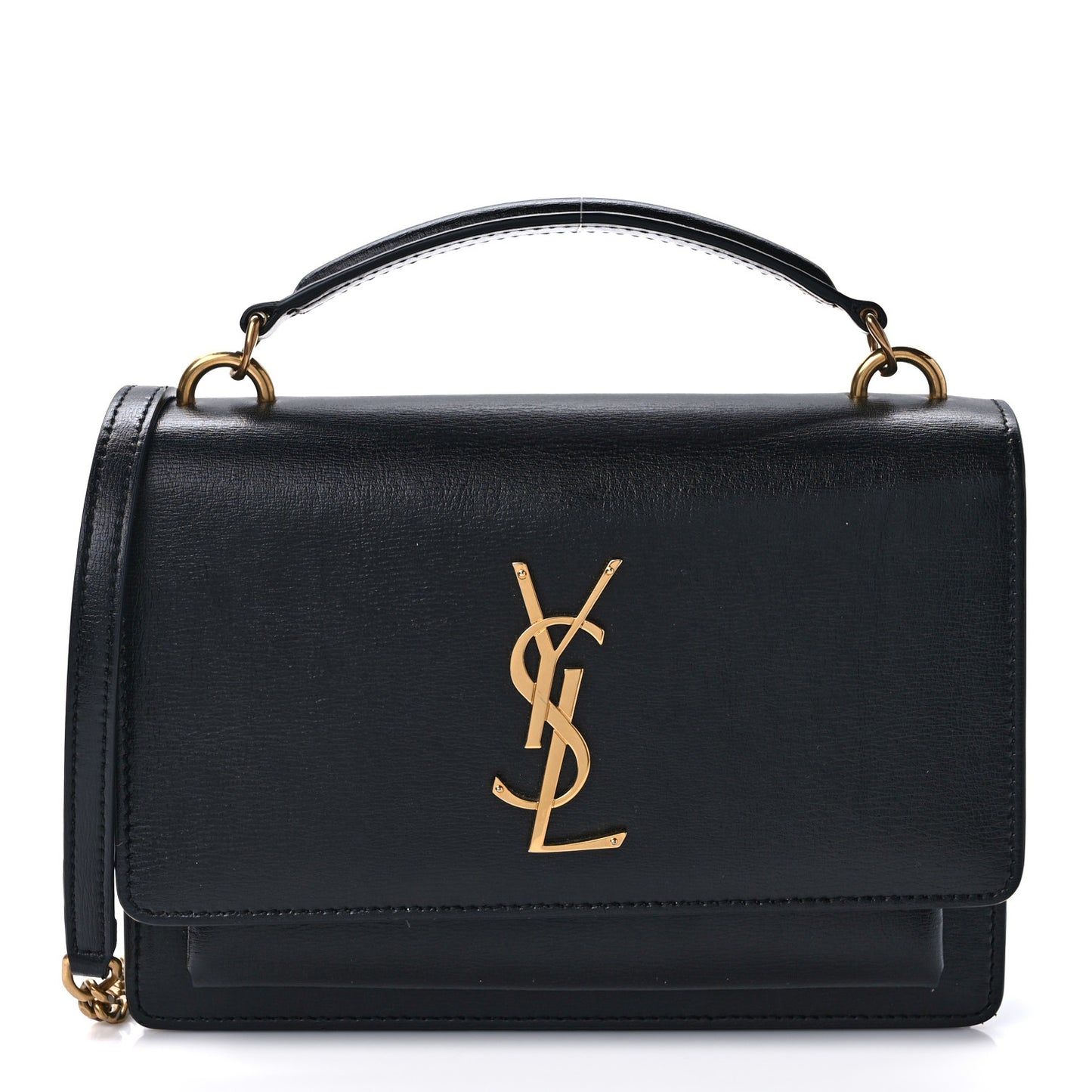 Calfskin Monogram Sunset Chain Wallet Black