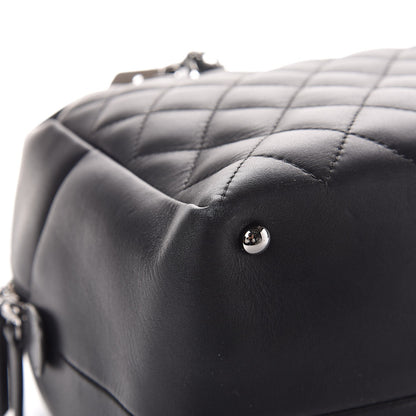 Chanel Calfskin Quilted Feather Weight Bowling Bag Black 10 of 13