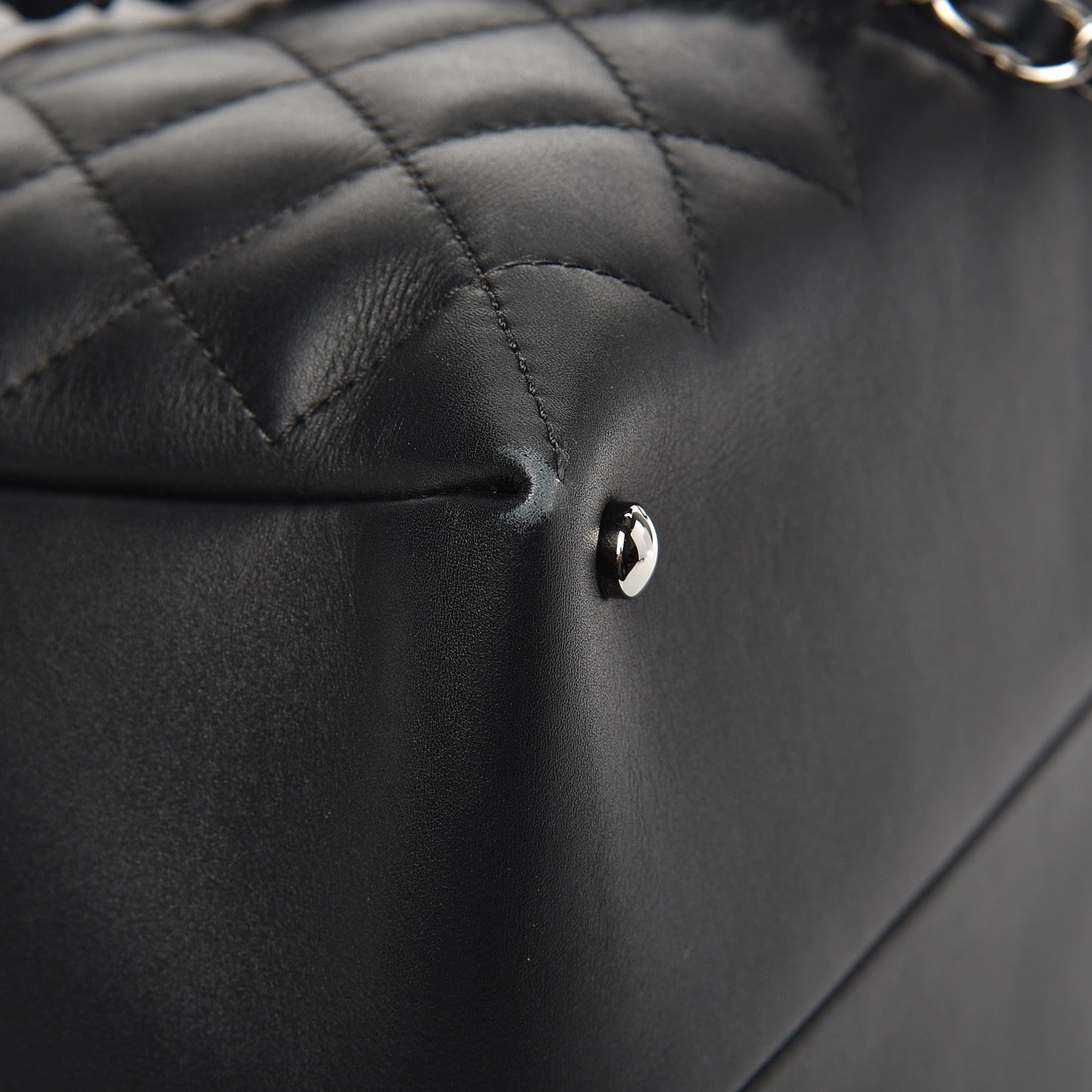 Calfskin Quilted Feather Weight Bowling Bag Black