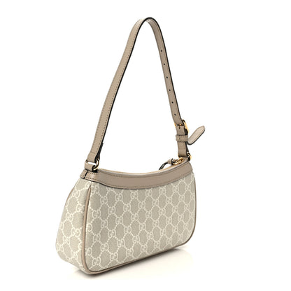 Gucci GG Supreme Monogram Textured Dollar Calfskin Small Ophidia Hobo Beige Mystic White Oatmeal 3 of 11