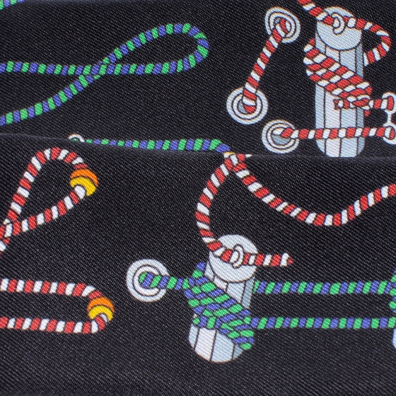 Hermes Silk Cordages Twilly Scarf Black 1 of 7