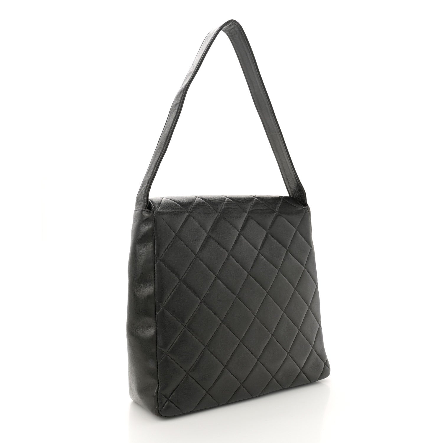 Chanel Lambskin Quilted Double Pocket Shoulder Bag Black 3 of 14