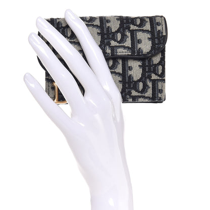 Christian Dior Oblique Saddle Card Holder Blue 2 of 8