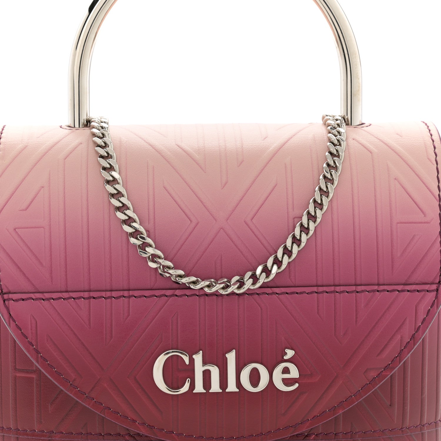 Chloe Calfskin Embossed Small Aby Lock Brown Purple 9 of 11