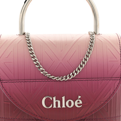 Chloe Calfskin Embossed Small Aby Lock Brown Purple 9 of 11