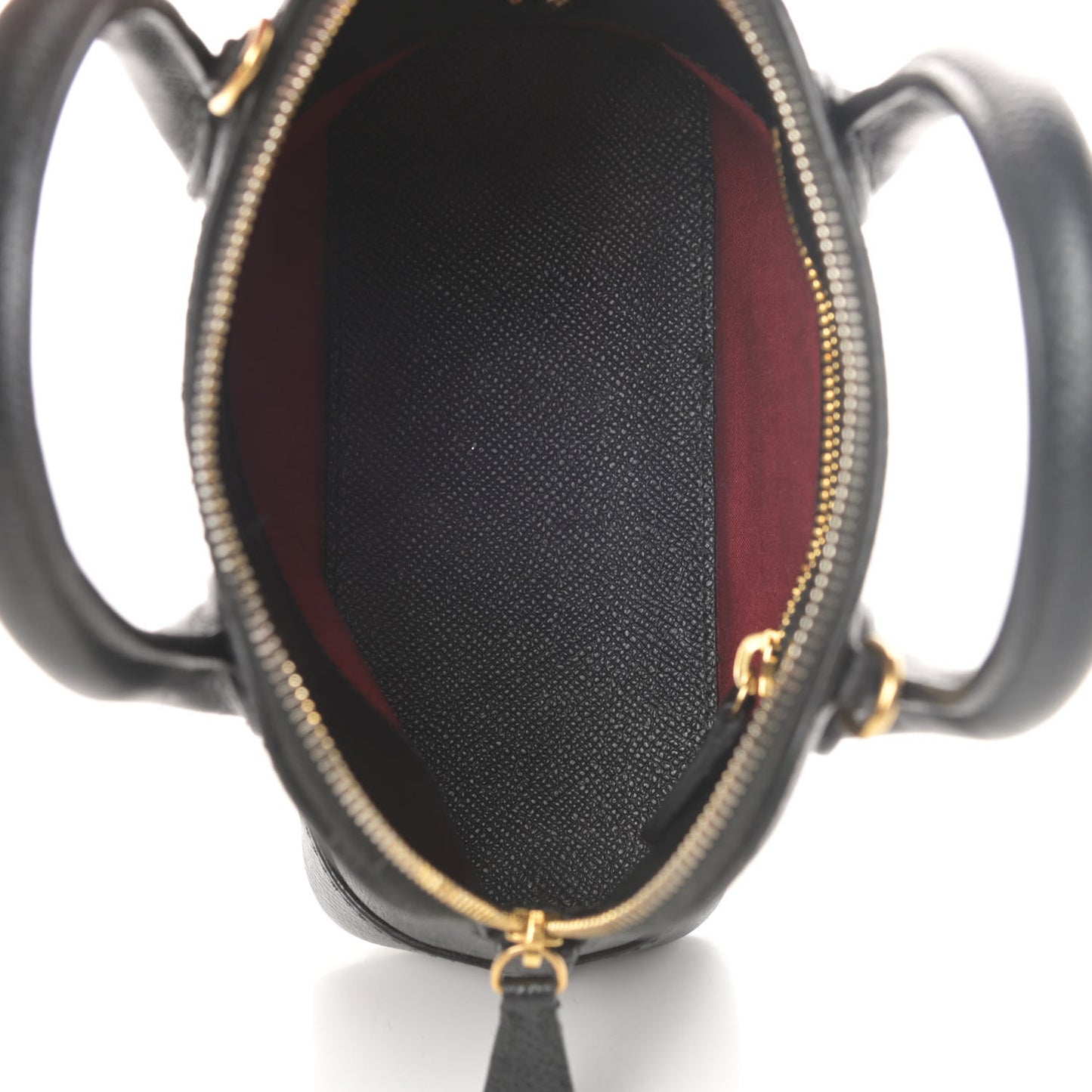 Signature Grained Calfskin XXS Ville Top Handle Bag Black White