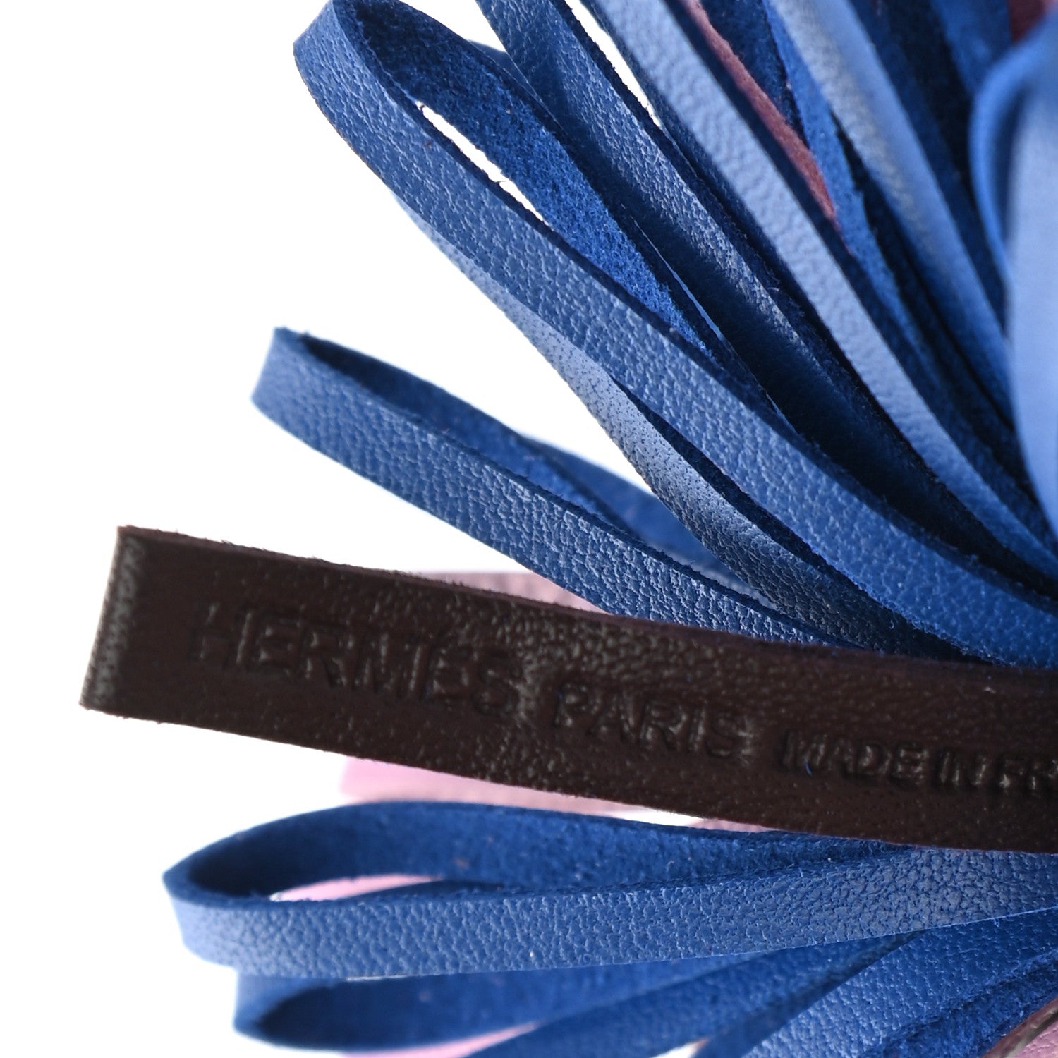Hermes Lambskin Tri-Color Carmen Tassel Key Holder Rouge Sellier Mauve Sylvestre Bleu France 3 of 6