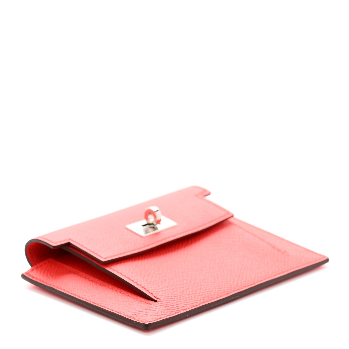 Epsom Kelly Pocket Compact Wallet Rose Texas