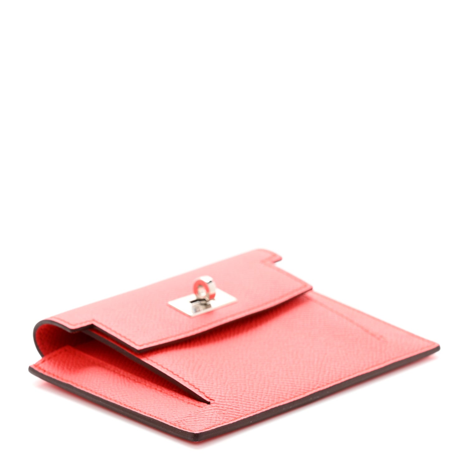 Hermes Epsom Kelly Pocket Compact Wallet Rose Texas 4 of 8