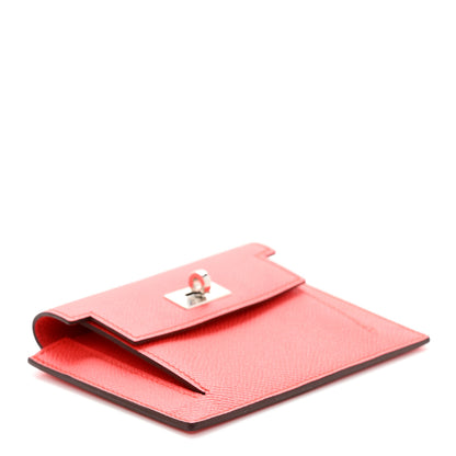 Hermes Epsom Kelly Pocket Compact Wallet Rose Texas 4 of 8