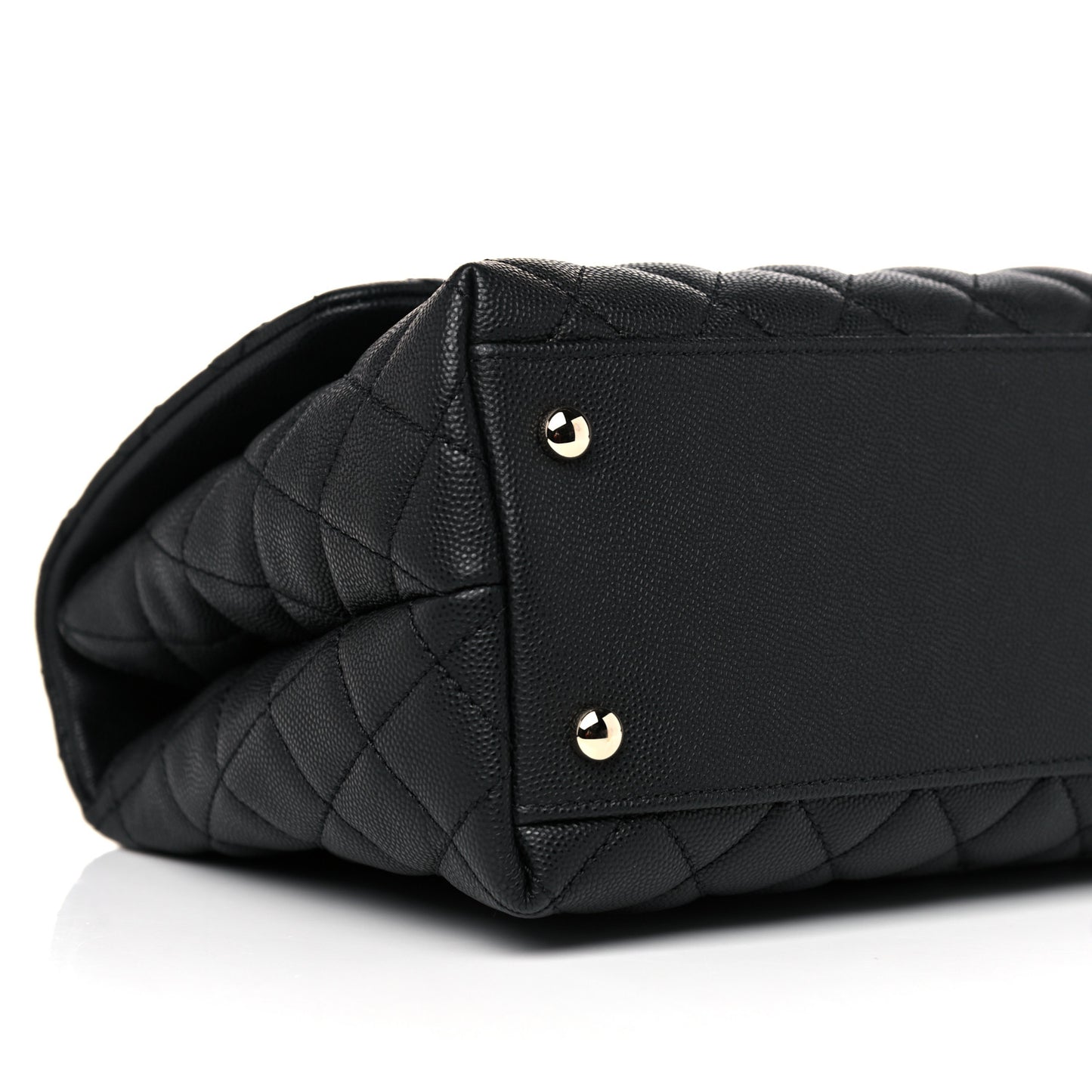 Caviar Quilted Small Coco Handle Flap Black