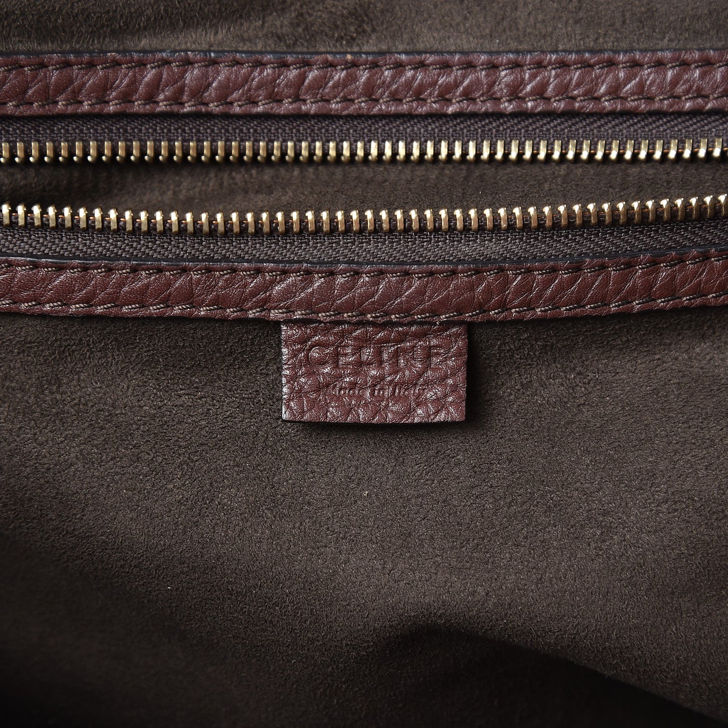 Pebbled Calfskin Mini Luggage Chocolate
