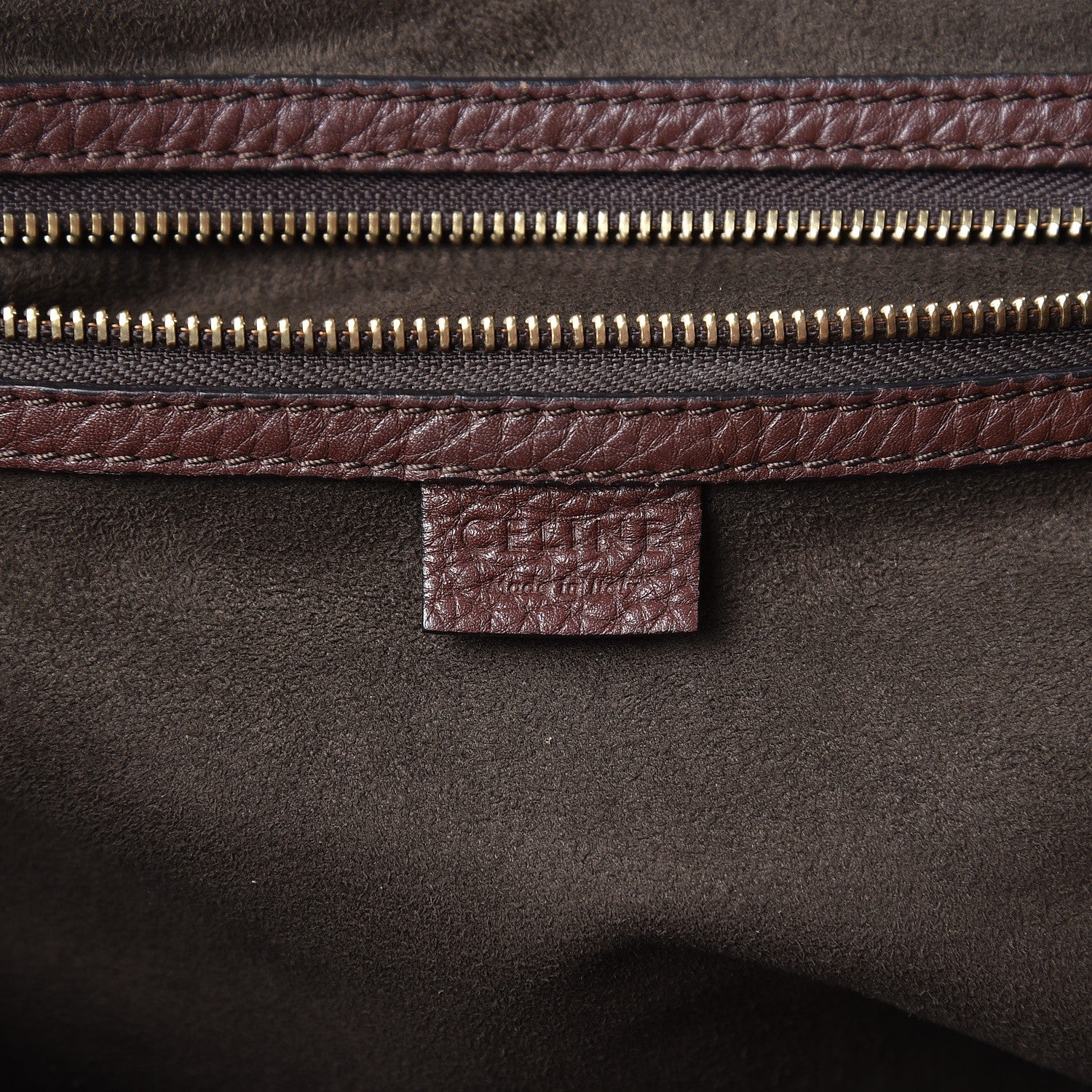 Celine Pebbled Calfskin Mini Luggage Chocolate 7 of 12