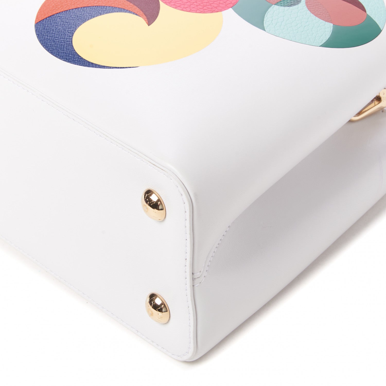 Louis Vuitton Lambskin Artycapucines MM Beatriz Milhazes Multicolor White 4 of 9