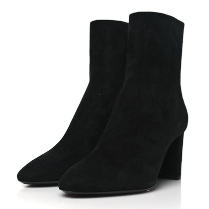 Saint Laurent Suede Loulou Ankle Zip Boot 36 Black 3 of 9