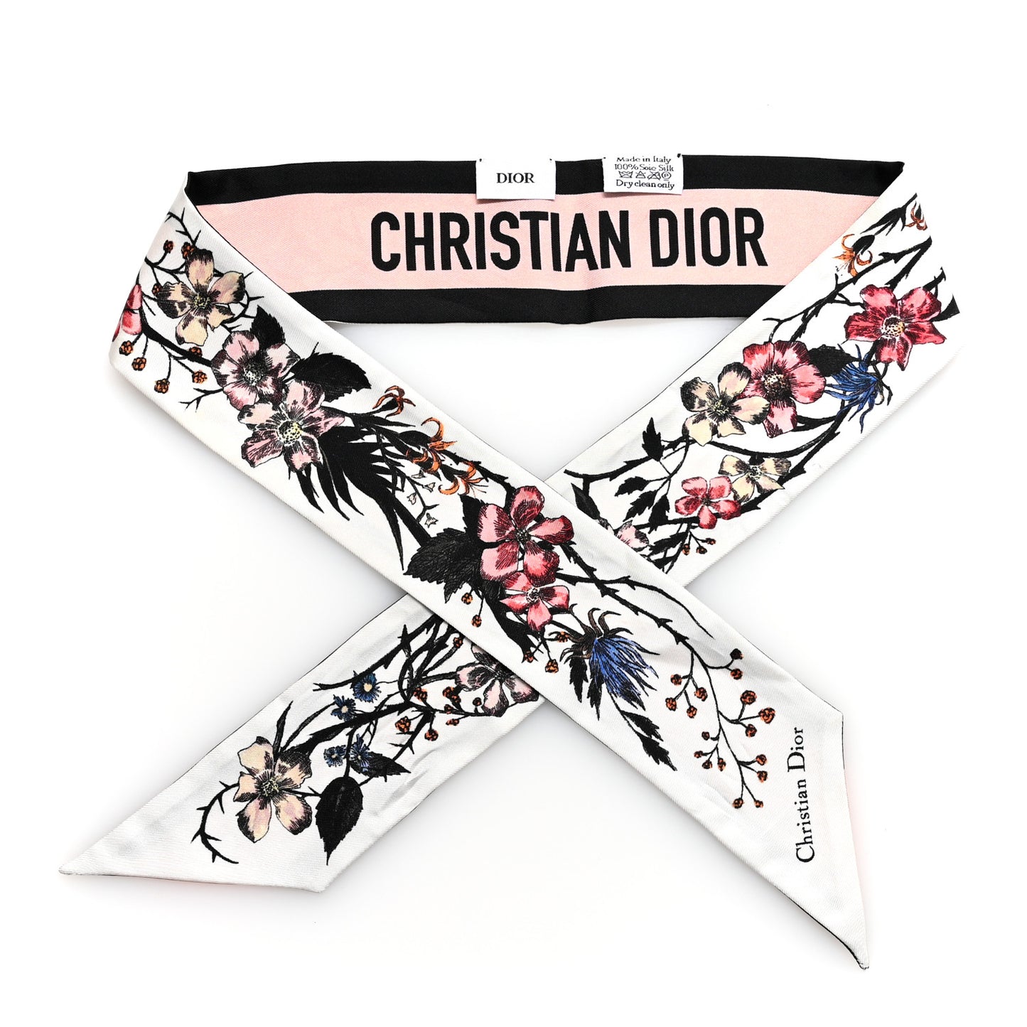 Silk Twill Cheetah Mitzah Scarf Black Pink Multicolor White Pink Multicolor