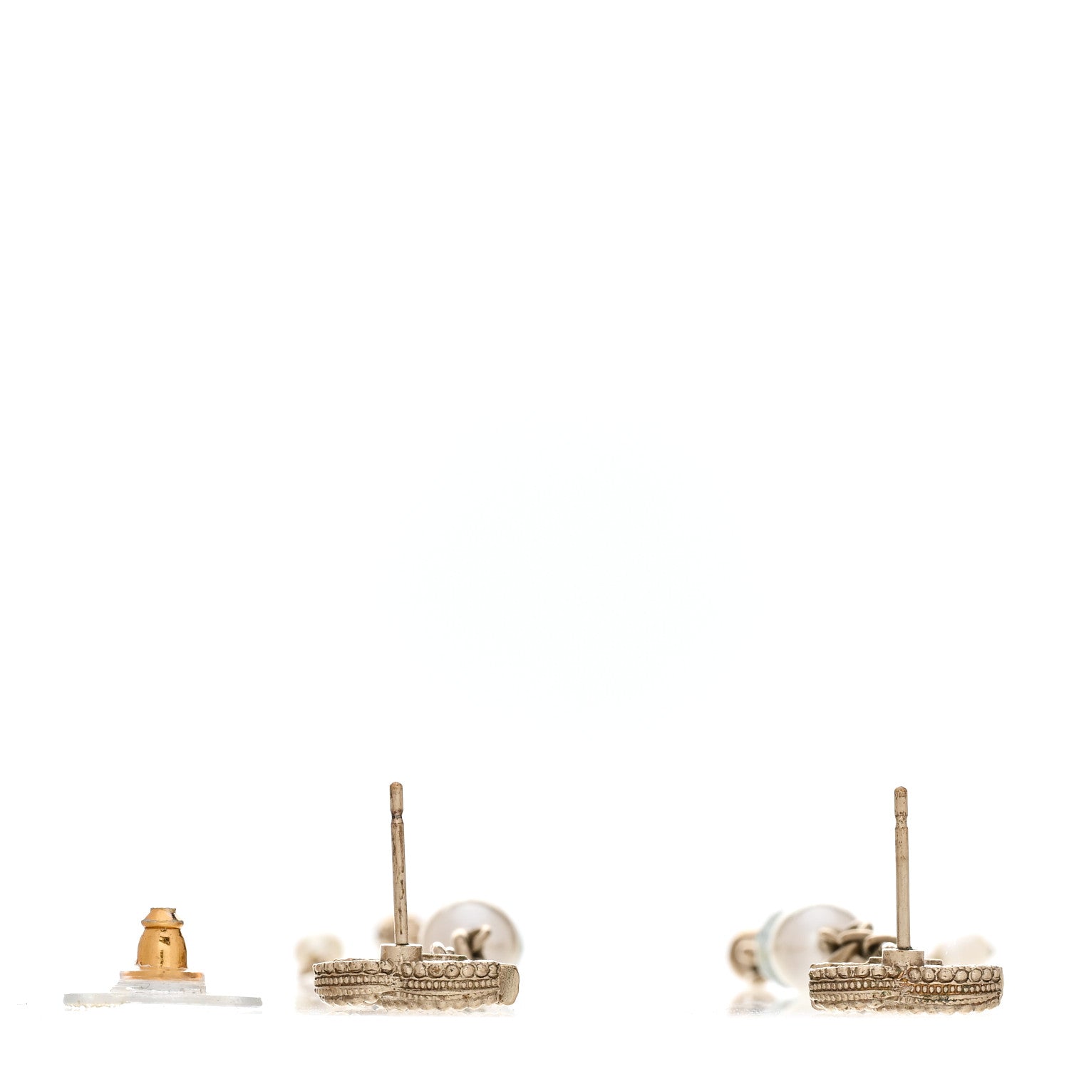 Chanel Chain Pearl CC Drop Earrings Light Gold 3 of 6