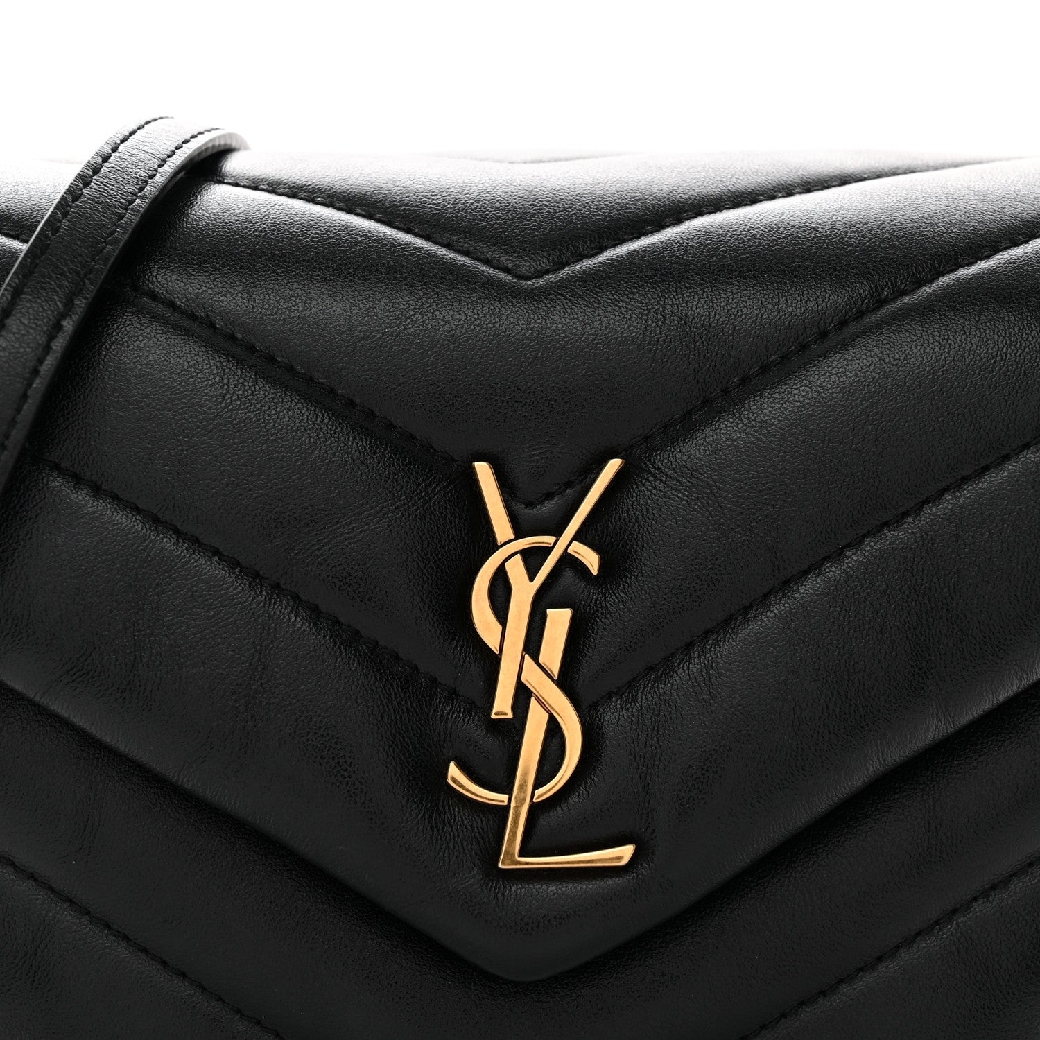 Saint Laurent Calfskin Y Quilted Monogram Toy Loulou Crossbody Bag Black 7 of 12