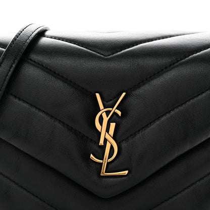 Saint Laurent Calfskin Y Quilted Monogram Toy Loulou Crossbody Bag Black 7 of 12