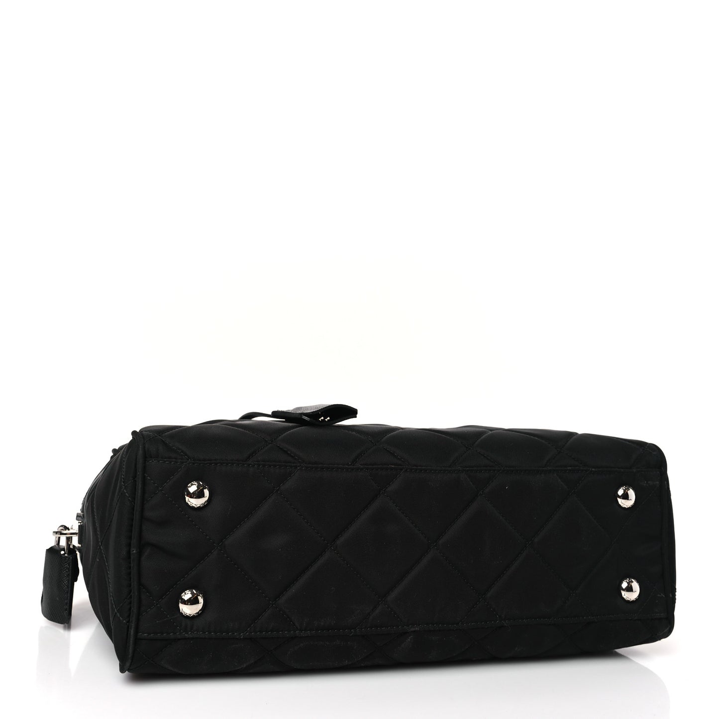 Nylon Tessuto Impuntu Quilted Shoulder Bag Black