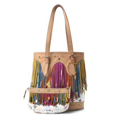 Louis Vuitton Monogram Multicolor Fringe Bucket White 10 of 12