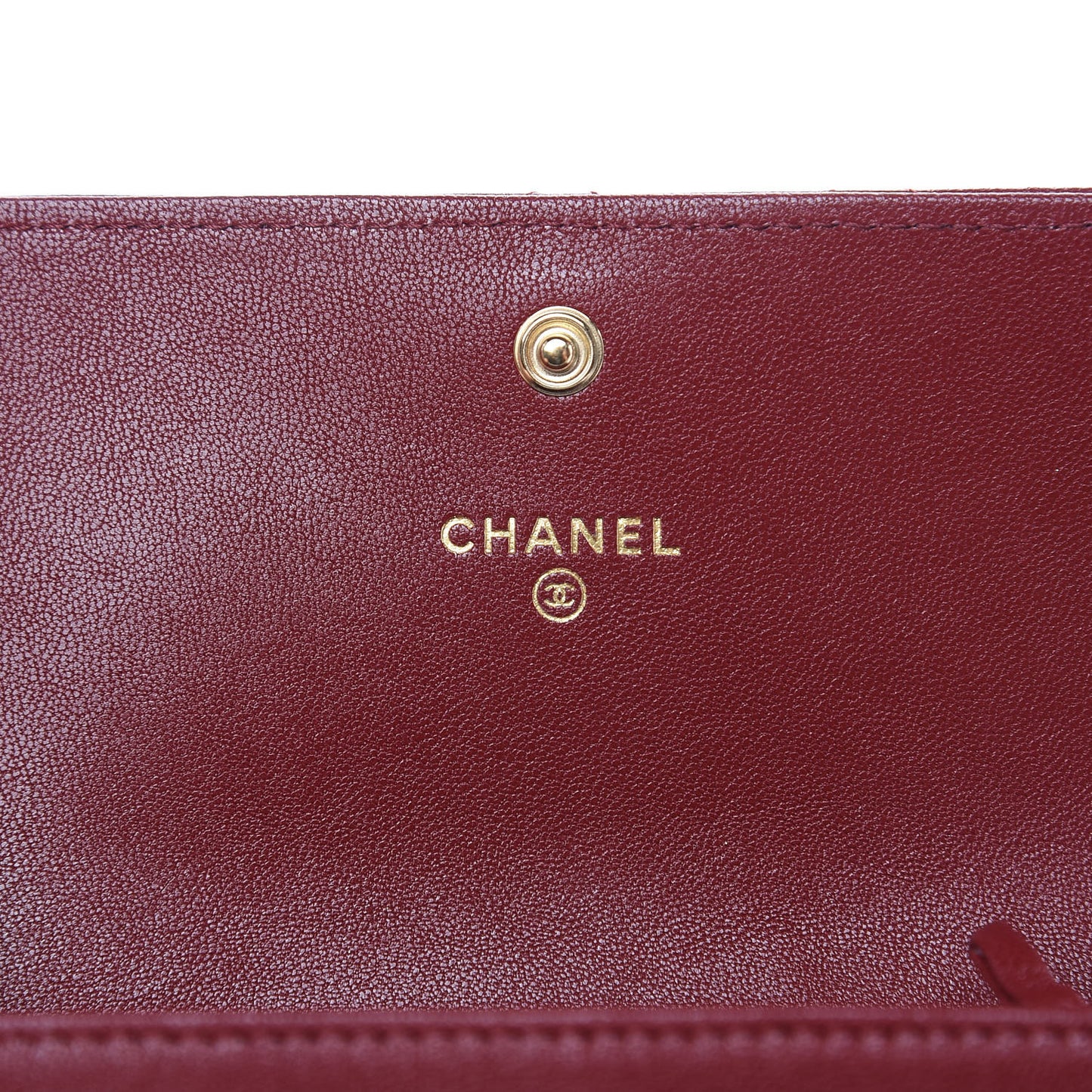 Lambskin Quilted Medium 19 Flap Wallet Burgundy