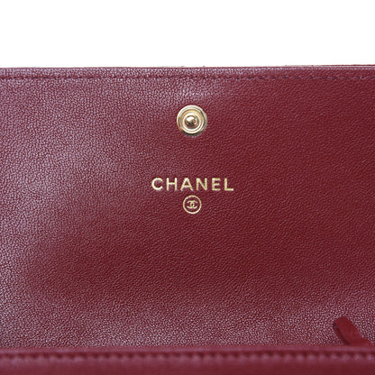 Chanel Lambskin Quilted Medium 19 Flap Wallet Burgundy 6 of 8